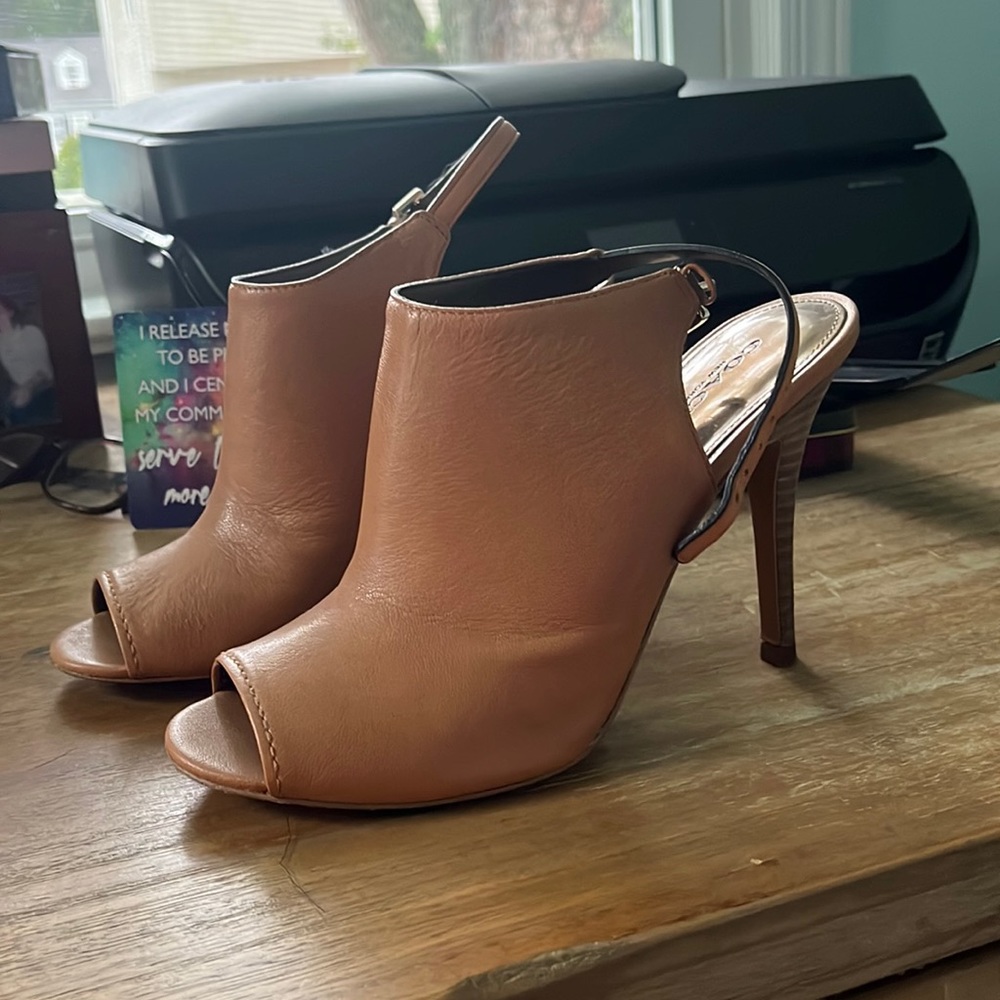 Coach peep toe booties